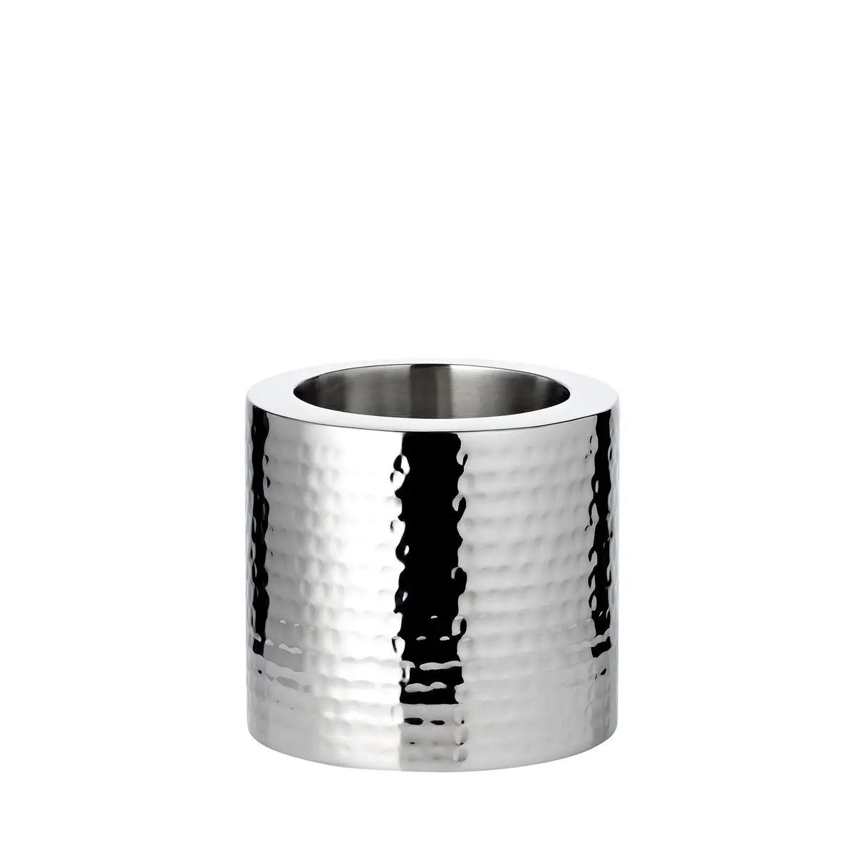 Bougeoir Cosmo (hauteur 18 cm), argent, martelé, acier inoxydable, poli EDZARD-SHOP.com