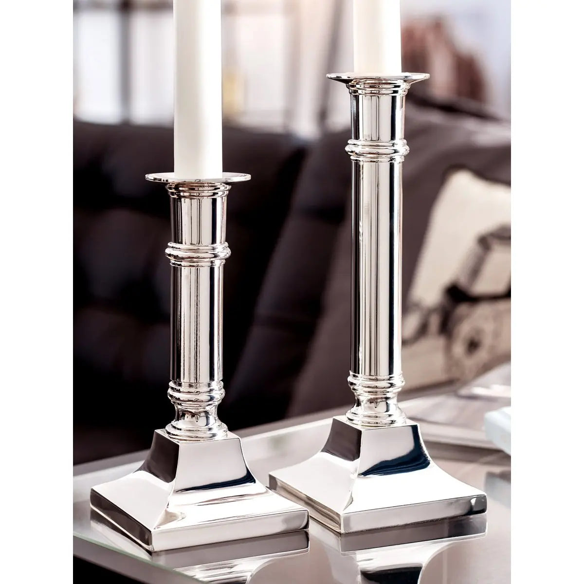 Bougeoir EDZARD Chandelier Kent, argenté, résistant au ternissement, hauteur 16 cm EDZARD-SHOP.com