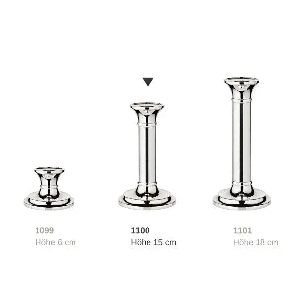 Bougeoir EDZARD Fiona pour bougies en bâtonnet, hauteur 15 cm, noble argenté, résistant au ternissement EDZARD-SHOP.com