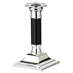 Bougeoir EDZARD Lincoln avec tige noire, noble argenté, protégé contre la ternissure, hauteur 15 cm EDZARD-SHOP.com