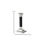 Bougeoir EDZARD Lincoln avec tige noire, noble argenté, protégé contre la ternissure, hauteur 19 cm EDZARD-SHOP.com