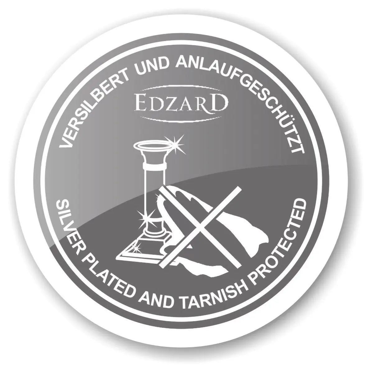Bougeoir EDZARD Lincoln avec tige noire, noble argenté, protégé contre la ternissure, hauteur 19 cm EDZARD-SHOP.com