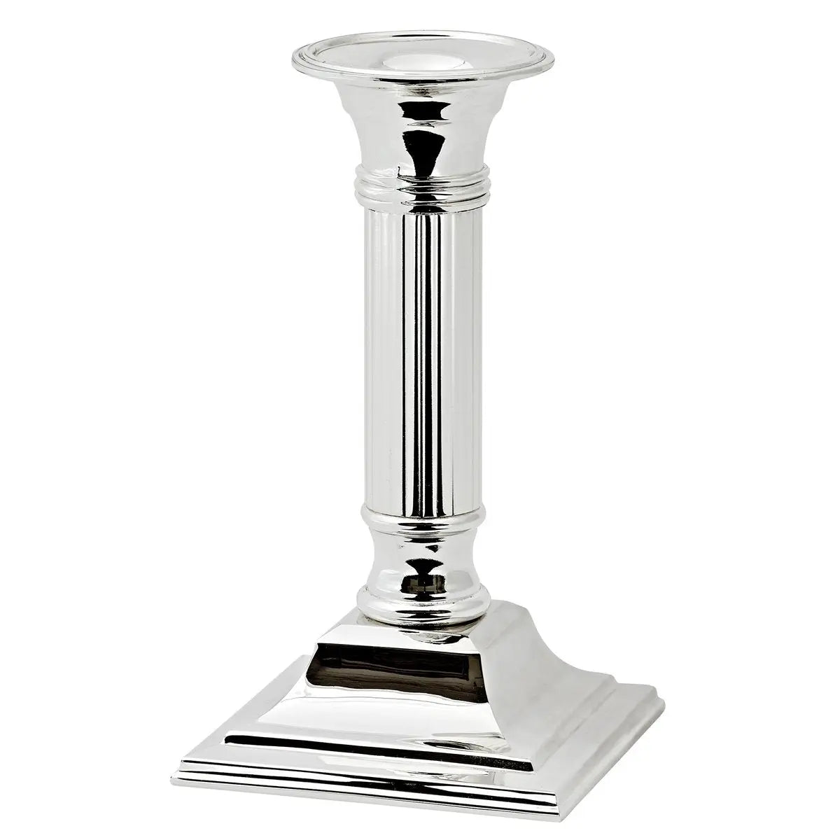 Bougeoir EDZARD Lincoln pour bougies en bâtonnet, tige cannelée, noble argenté, protégé contre la ternissure, H 15 cm EDZARD-SHOP.com