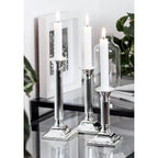 Bougeoir EDZARD Lincoln pour bougies en bâtonnet, tige cannelée, noble argenté, protégé contre la ternissure, H 15 cm EDZARD-SHOP.com