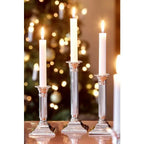 Bougeoir EDZARD Lincoln pour bougies en bâtonnet, tige cannelée, noble argenté, protégé contre la ternissure, H 15 cm EDZARD-SHOP.com