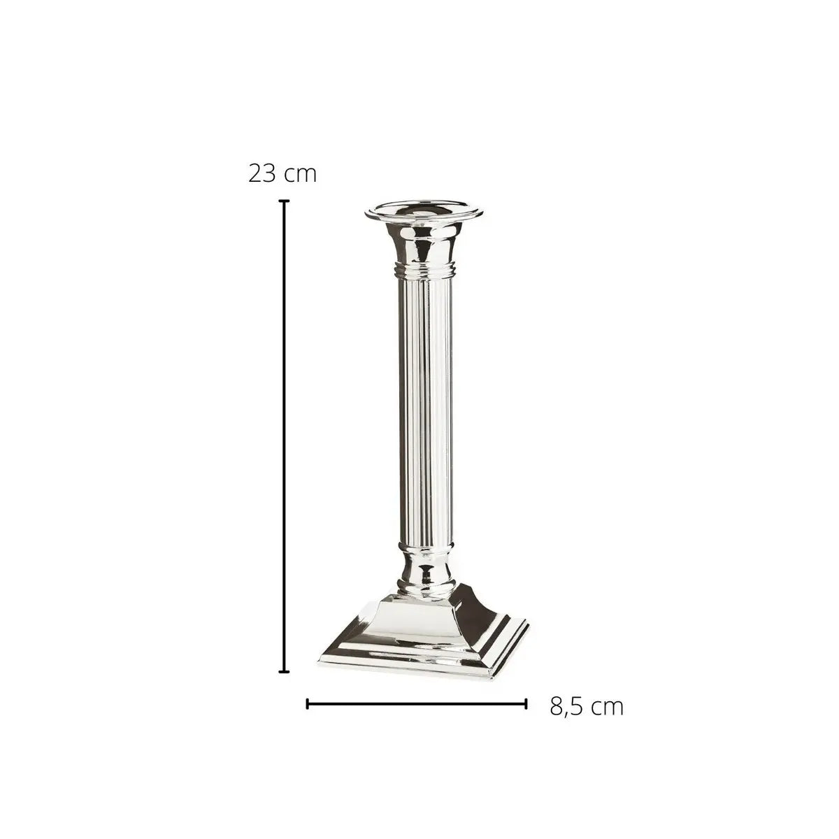 Bougeoir EDZARD Lincoln pour bougies en bâtonnet, tige cannelée, noble argenté, protégé contre la ternissure, H 23 cm EDZARD-SHOP.com