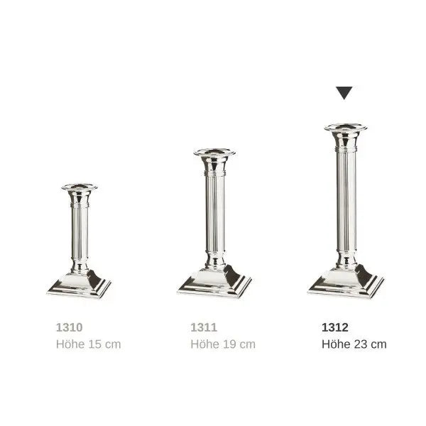Bougeoir EDZARD Lincoln pour bougies en bâtonnet, tige cannelée, noble argenté, protégé contre la ternissure, H 23 cm EDZARD-SHOP.com