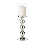 Bougeoir EDZARD bougeoir en bambou, élégant argenté, résistant au ternissement, avec verre, hauteur 43 cm EDZARD-SHOP.com