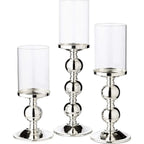 Bougeoir EDZARD bougeoir en bambou, élégant argenté, résistant au ternissement, avec verre, hauteur 43 cm EDZARD-SHOP.com