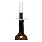 Bougeoir EDZARD dessus de bouteille, acier inoxydable nickelé brillant, hauteur 8 cm EDZARD-SHOP.com