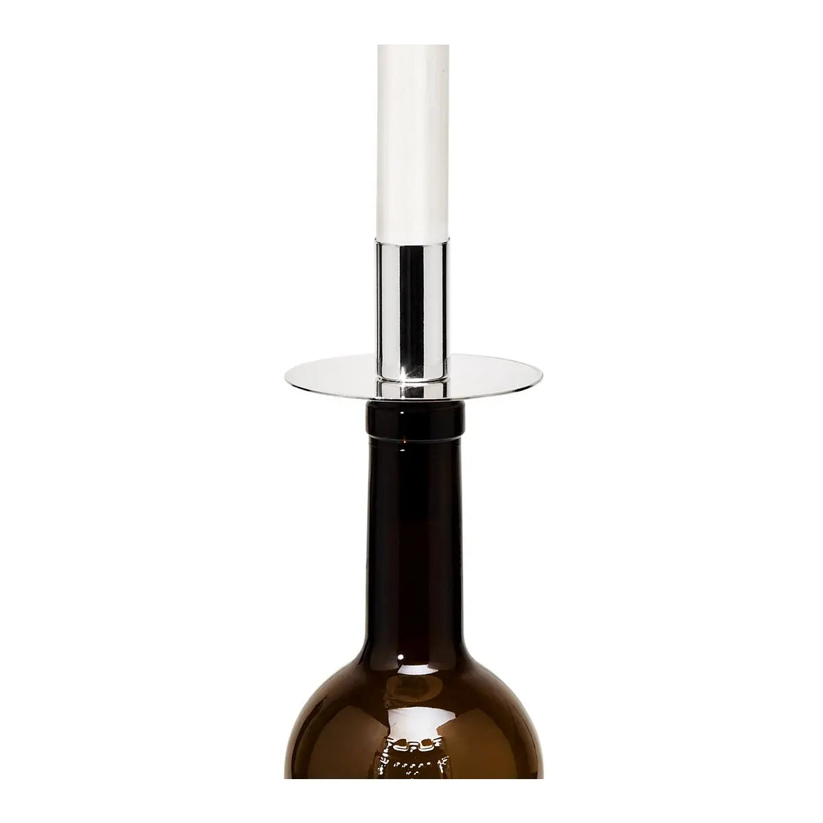 Bougeoir EDZARD dessus de bouteille, acier inoxydable nickelé brillant, hauteur 8 cm EDZARD-SHOP.com