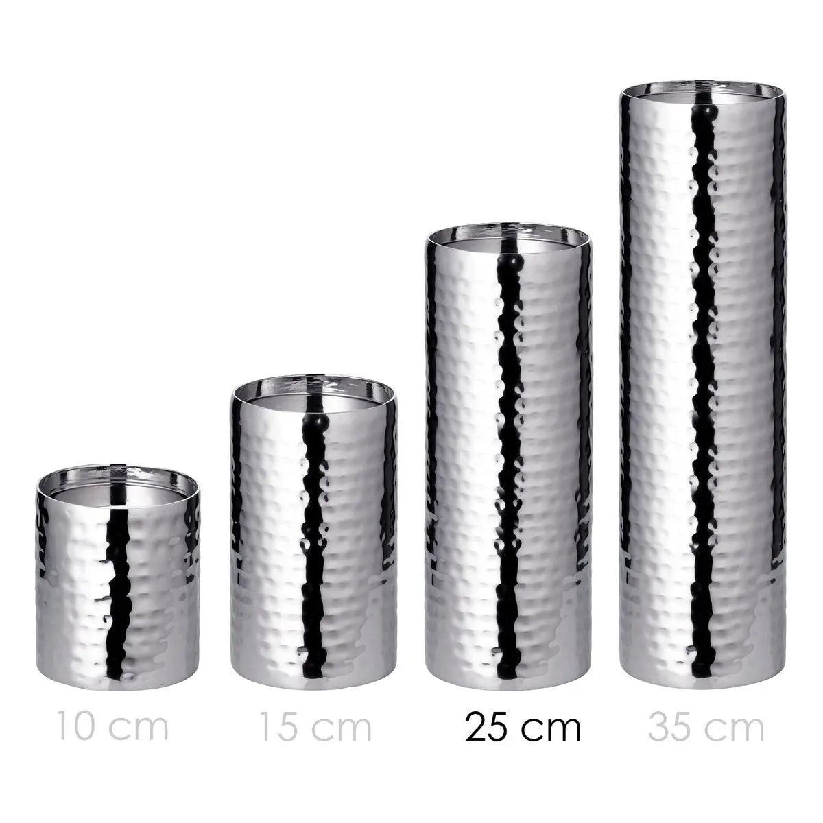 Bougeoir EDZARD, bougeoir Agadir, acier inoxydable, très poli, diamètre 8,5 cm, hauteur 25 cm EDZARD-SHOP.com