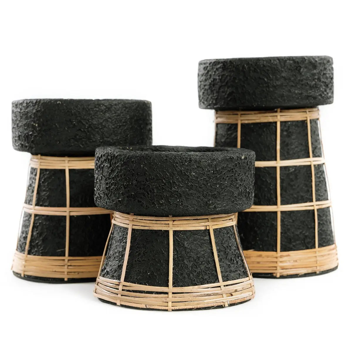 Bougeoir The Serene - Noir Naturel - L Bazar Bizar Living