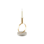 Bougeoir doré mat rond support marbre h.17 cm AULICA