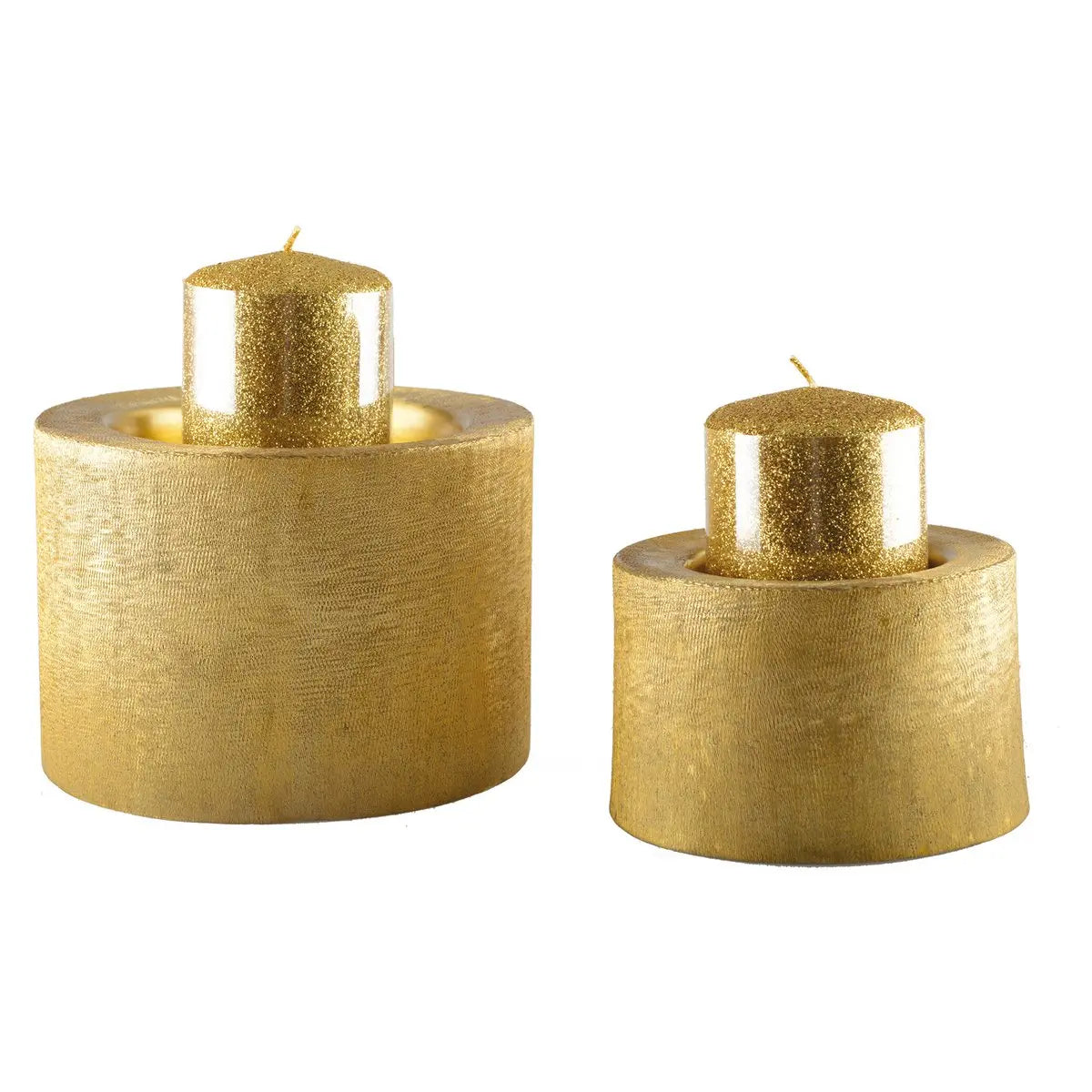 Bougeoir métal doré 16.5x16.5x11.5cm AULICA