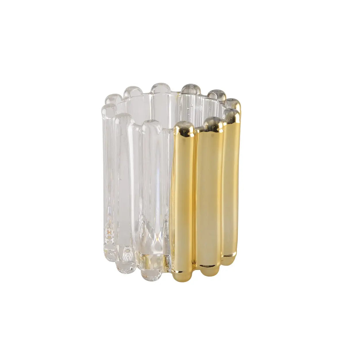 Bougeoir raye moitie doré AULICA