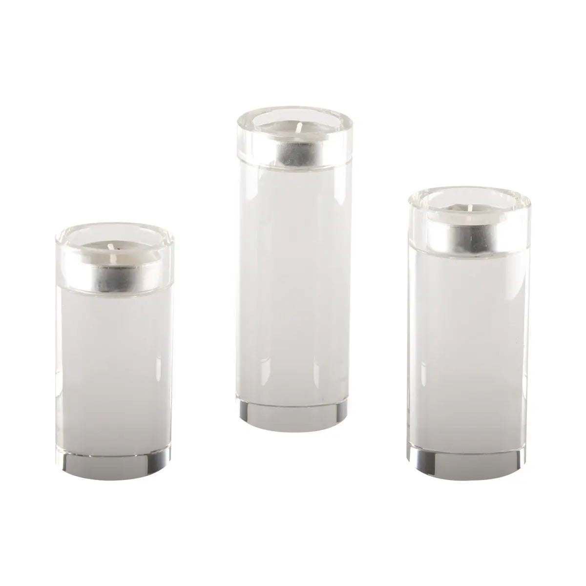 Bougeoir rond haut en verre 14 cm AULICA