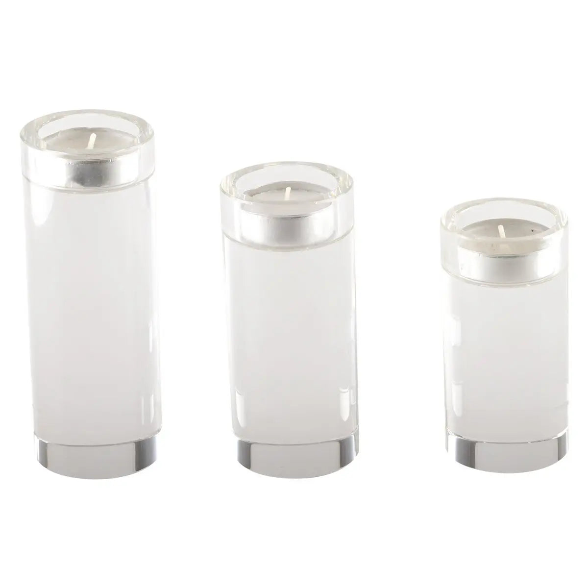 Bougeoir rond haut en verre h.10 cm AULICA