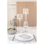 Bougeoir sur pied en cristal 10x10x35cm AULICA