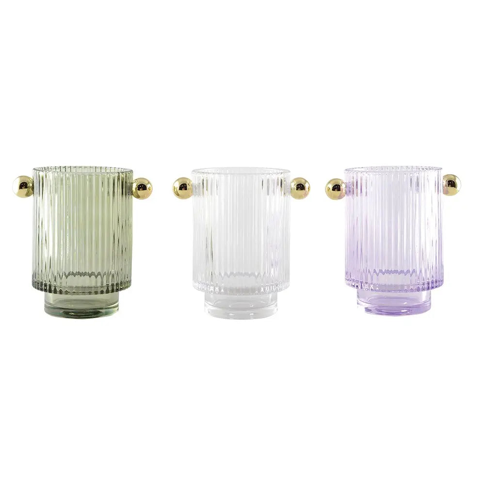 Bougeoirs 3 couleurs 8.8x12.5x13cm - lot de 3 AULICA