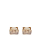 Bougeoirs ambre 5x5x2.5cm - lot de 2 AULICA