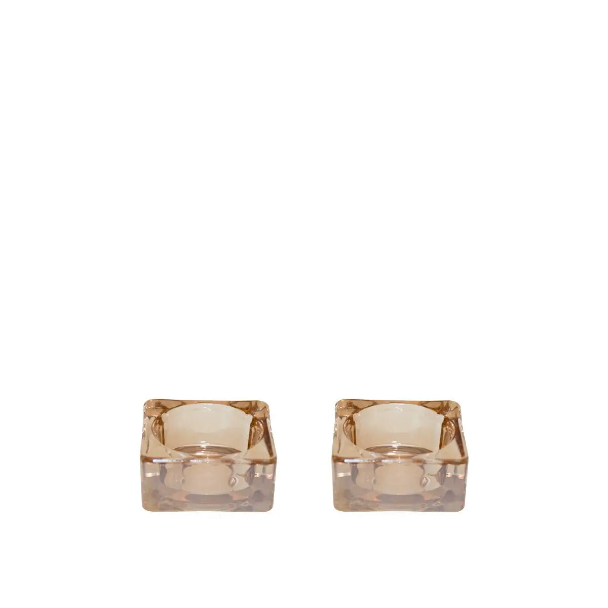 Bougeoirs ambre 5x5x2.5cm - lot de 2 AULICA