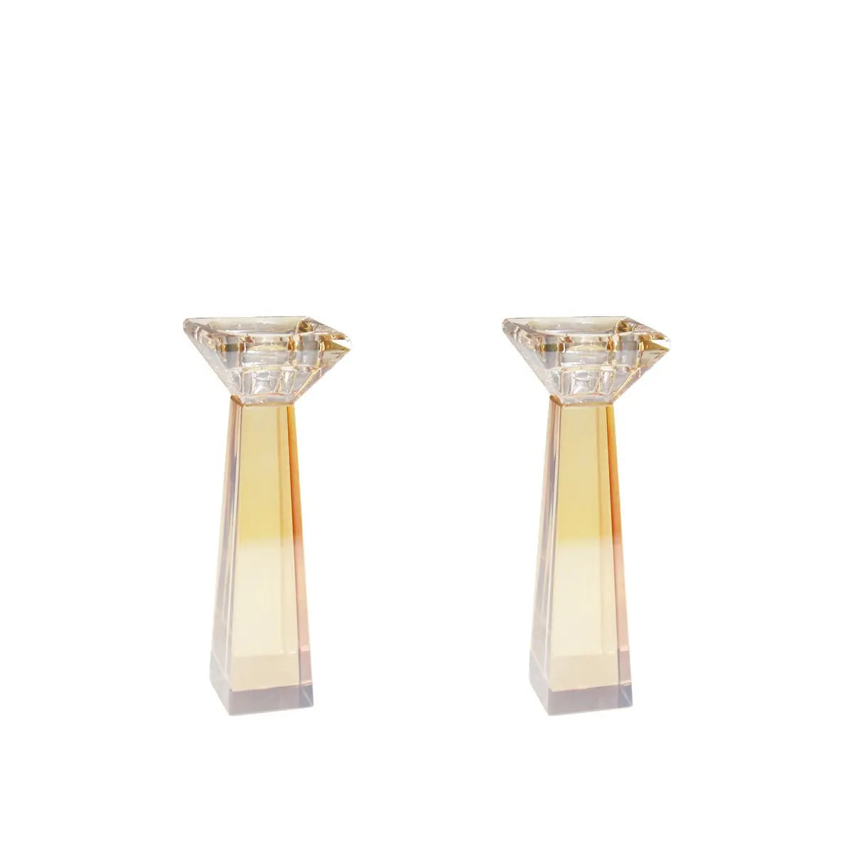 Bougeoirs ambres h16cm - lot de 2 AULICA