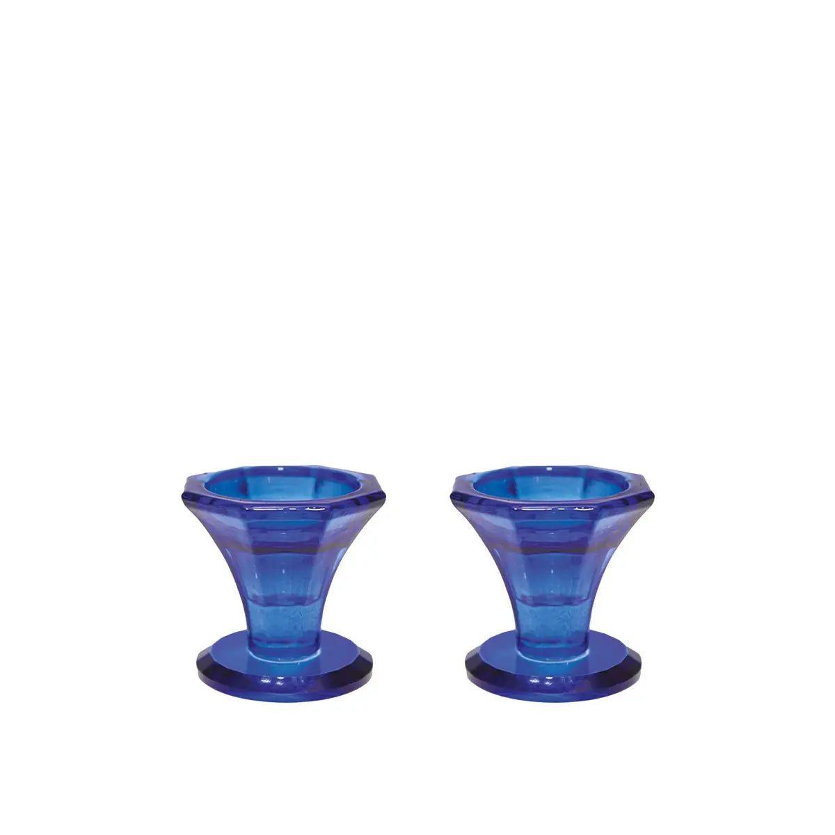 Bougeoirs bleu h5.5cm - lot de 2 AULICA