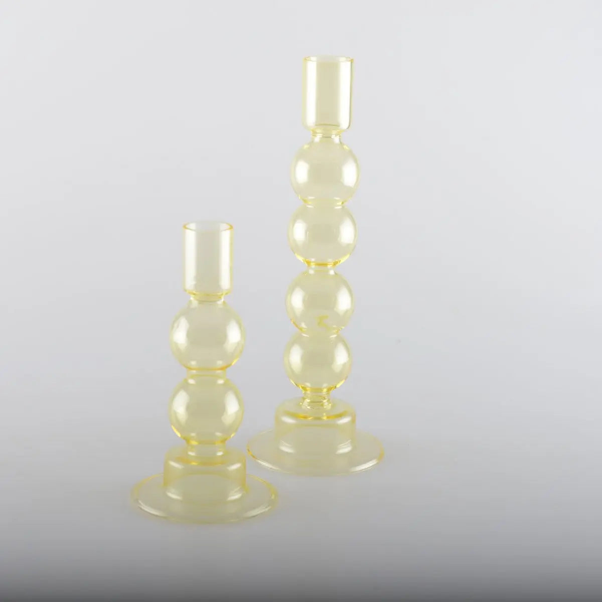 Bougeoirs bulles jaune - lot de 2 AULICA