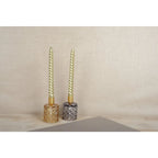 Bougeoirs ronds jaune et violet - lot de 2 AULICA
