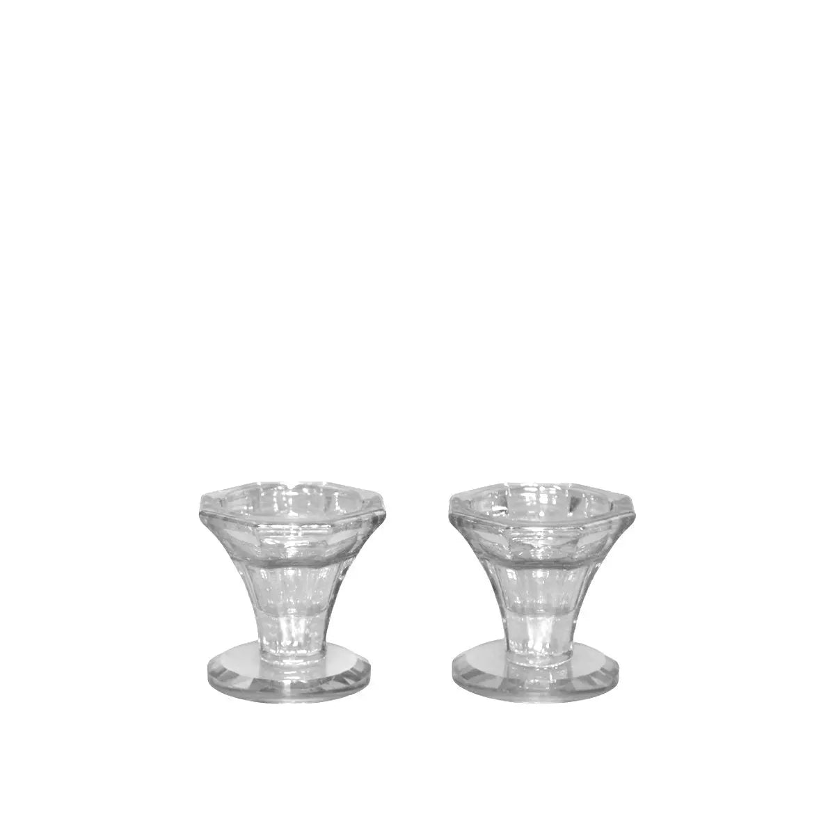 Bougeoirs transparents h5.5cm - lot de 2 AULICA