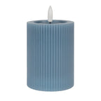 Bougie LED 8x13 cm cire bleue Clayre & Eef.