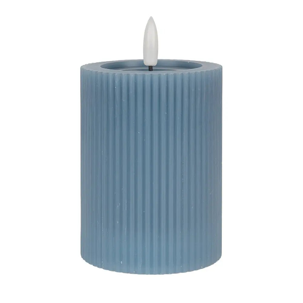 Bougie LED 8x13 cm cire bleue Clayre & Eef.