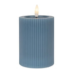 Bougie LED 8x13 cm cire bleue Clayre & Eef.