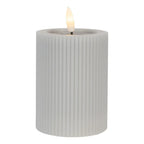 Bougie LED Ø 8x13 cm Cire grise Clayre & Eef.