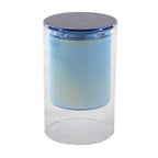 Bougie bleu parfum bois de cèdre 7x11.3cm AULICA