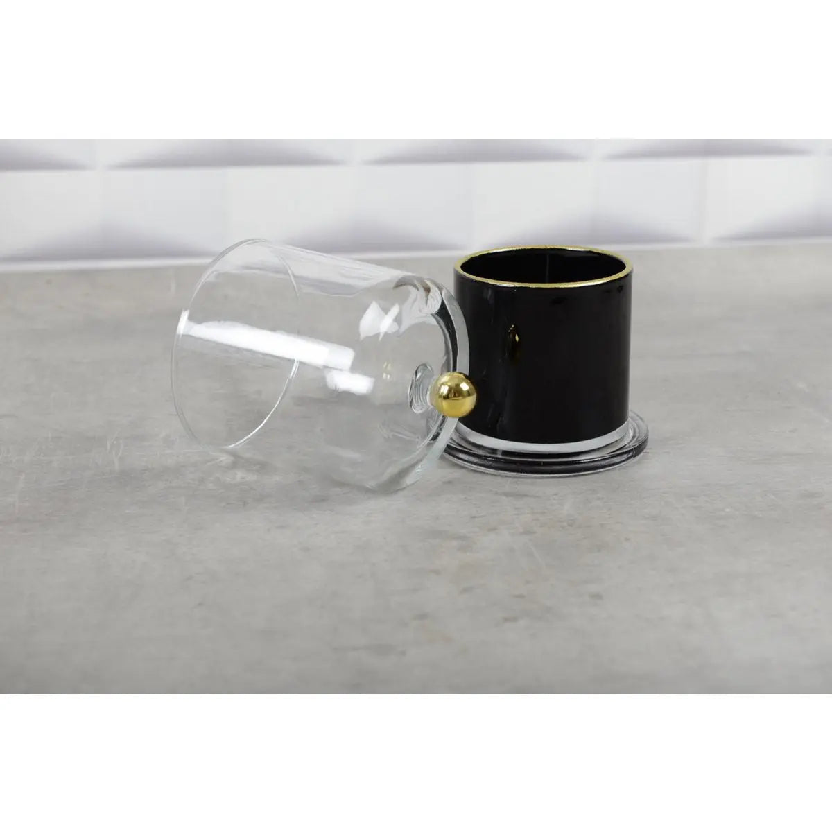 Bougie cloche noir et or parfum tonka AULICA