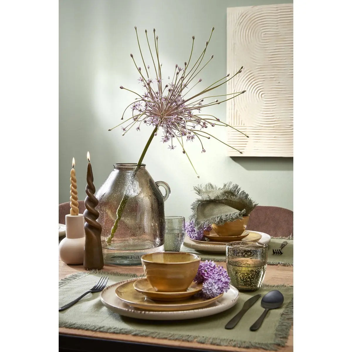 Bougie de table Twist Marron clair Mica Decorations