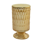 Bougie dorée sur pied parfum fleur de coton h18cm AULICA