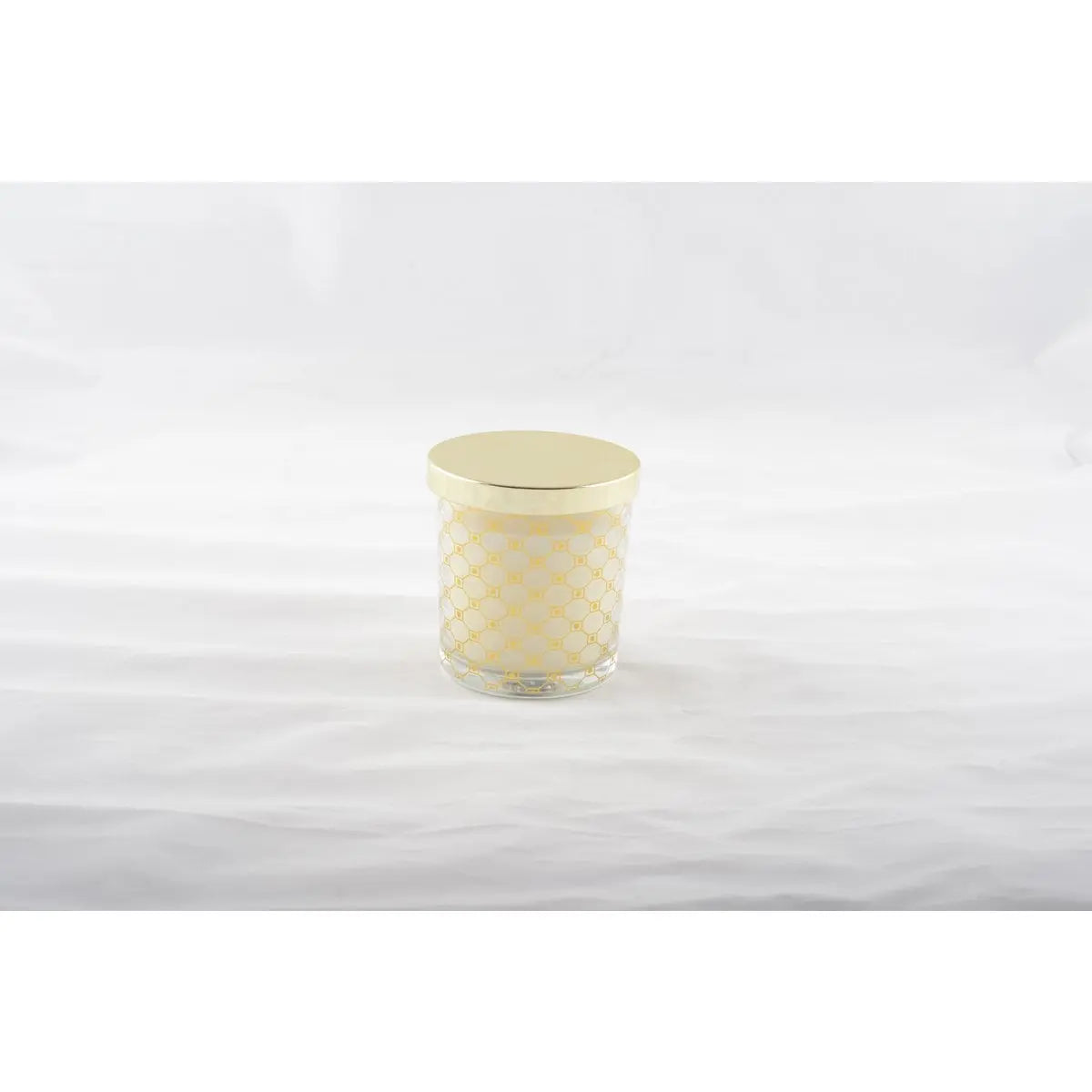 Bougie musc dorée avec couvercle 7.8x8.2cm AULICA