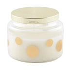 Bougie ronde avec points et couvercle doré parfum sauge AULICA