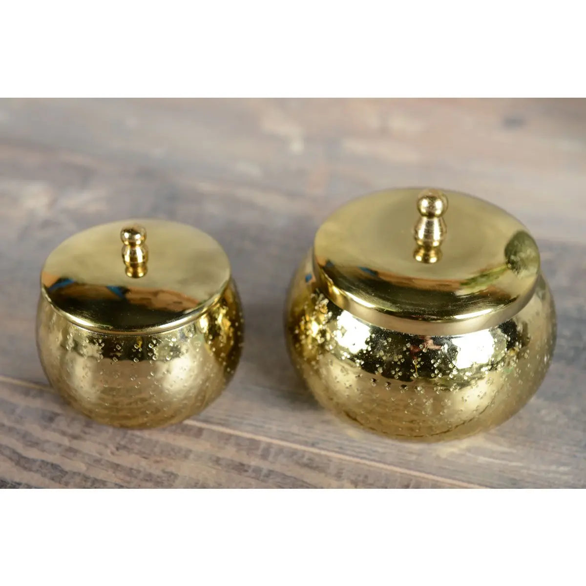 Bougie ronde dorée grand modèle AULICA