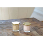 Bougie rose avec couvercle doré parfum coco AULICA