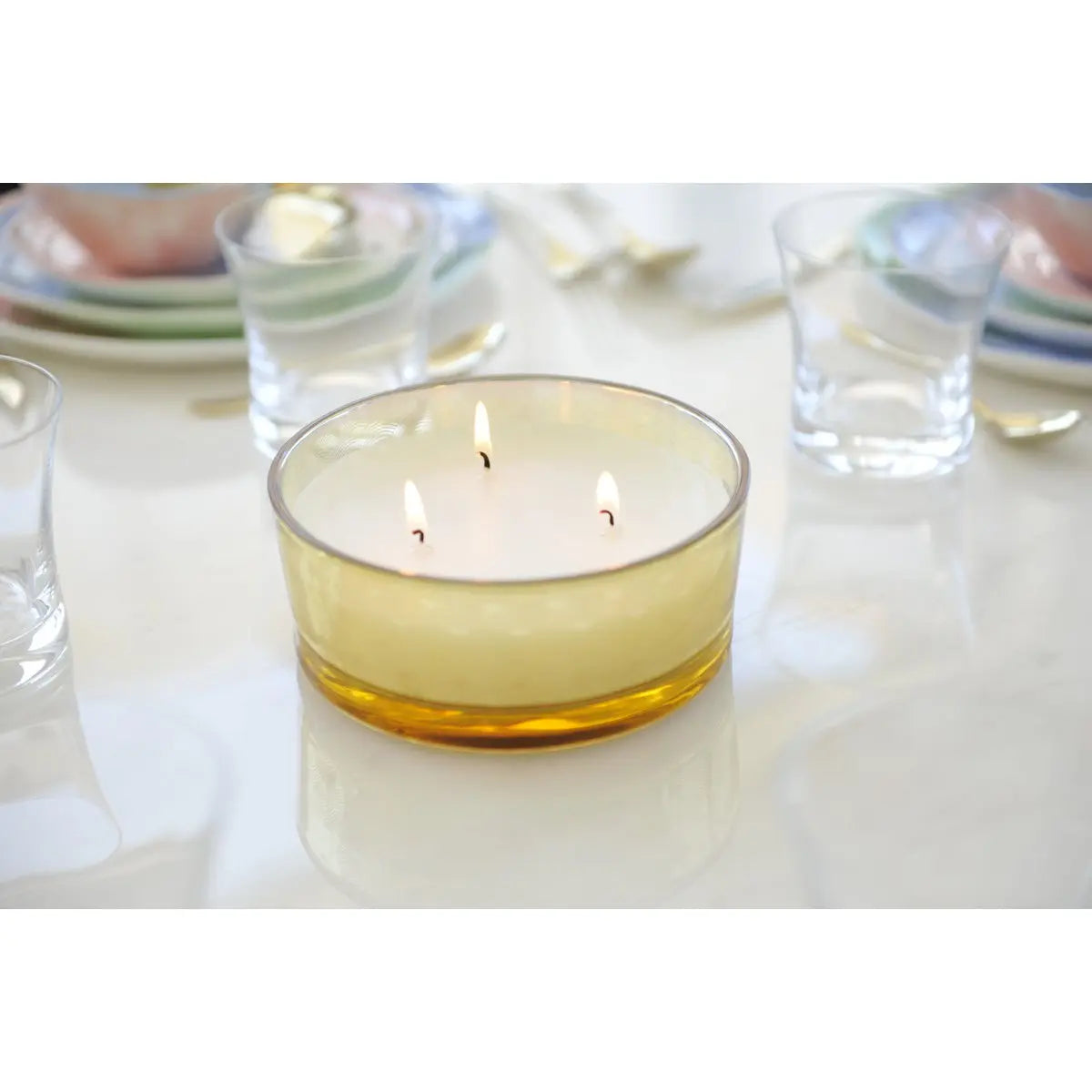 Bougie vanille pot en verre doré AULICA