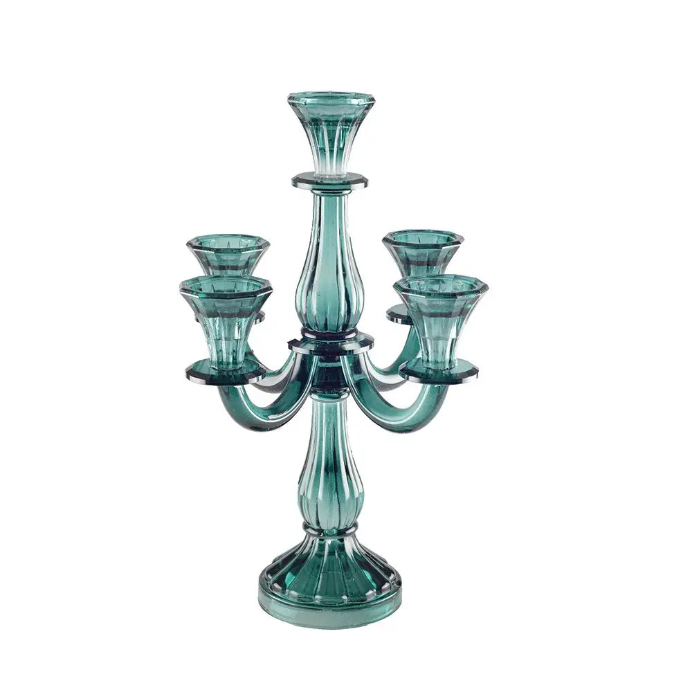 CHANDELIER 5 FEUX TURQUOISE H35CM AULICA