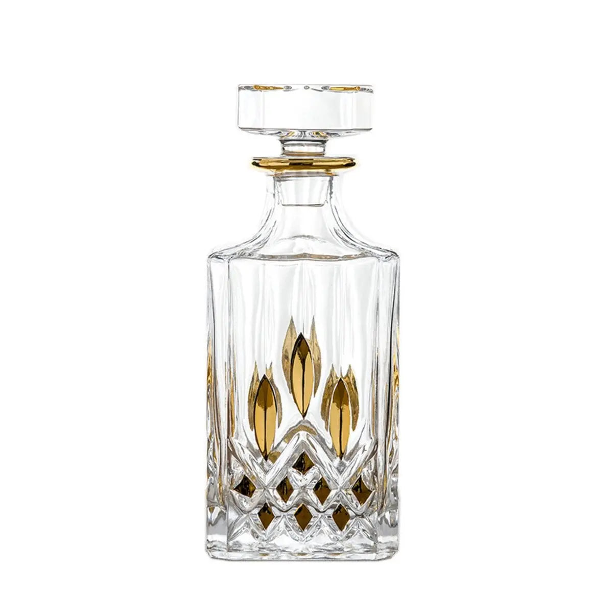 Carafe à whisky en verre avec détails dorés 700ml AULICA