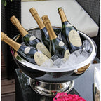 Cave à champagne EDZARD Cave à vin mousseux Cadiz, acier inoxydable poli brillant, intérieur martelé, double paroi, ø 43 cm EDZARD-SHOP.com