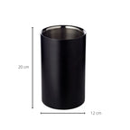 Cave à vin EDZARD Pearl, double paroi, extérieur noir mat, intérieur en acier inoxydable, hauteur 20 cm, ø 12 cm EDZARD-SHOP.com