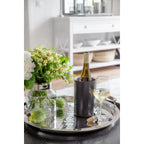 Cave à vin EDZARD Pearl, double paroi, extérieur noir mat, intérieur en acier inoxydable, hauteur 20 cm, ø 12 cm EDZARD-SHOP.com