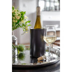 Cave à vin EDZARD Pearl, double paroi, extérieur noir mat, intérieur en acier inoxydable, hauteur 20 cm, ø 12 cm EDZARD-SHOP.com